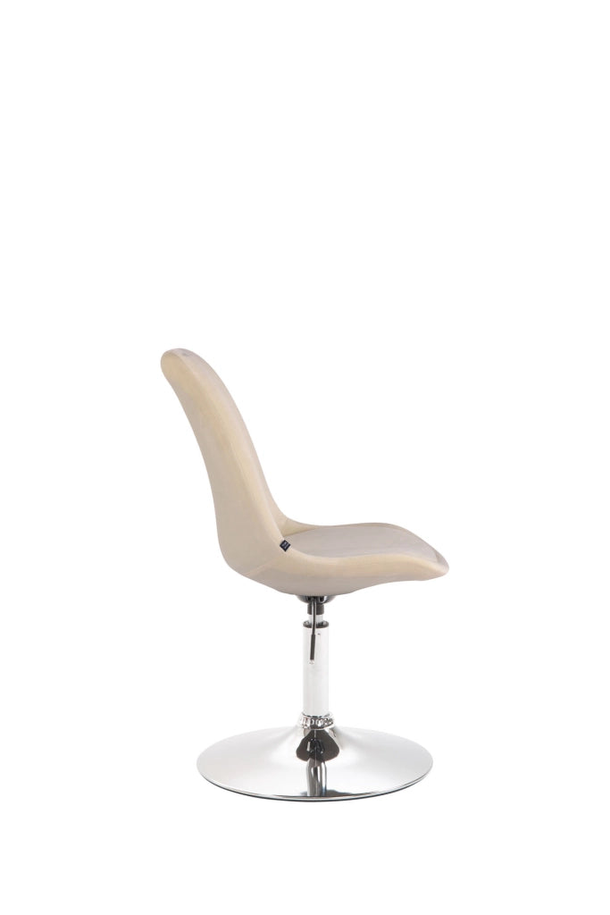 Sedia da pranzo Maverick in velluto crema,cromo