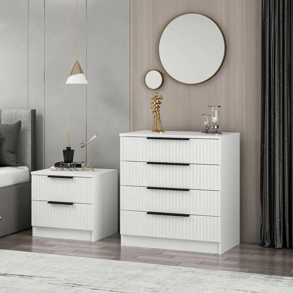 Vicente, Cassettiera 7 Cassetti, 72x42x77h cm Bianco