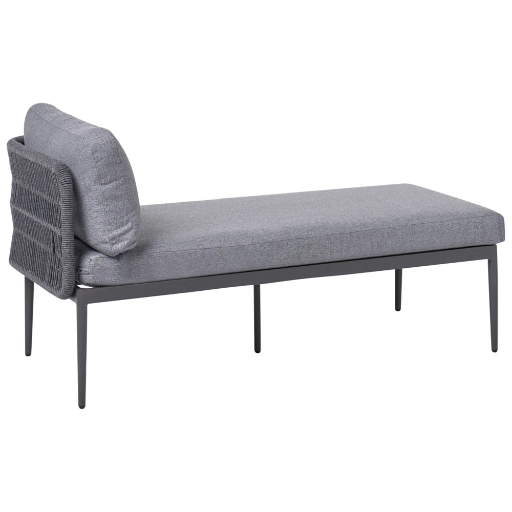 Set da salotto a 3 posti grigio con divano angolare sinistro in tessuto con struttura in alluminio e tavolino Elegante set da giardino Patio