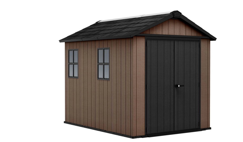 Casetta Box da Giardino 230x287x246 cm Newton Plus 759/975 Doppia Opzione Montaggio in Resina Evotech+ Nero