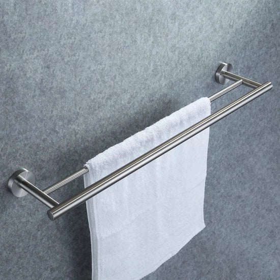 Organizzatore per asciugamani per bagno doppio con supporto per asciugamani SUS304 finitura in acciaio inossidabile