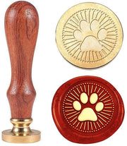 Timbro di firma a stelo - Stampante di impronta del piede - Maniglia in ottone - Manico in legno - 25 mm - Regalo per Natale - Per inviti - Timbro di firma