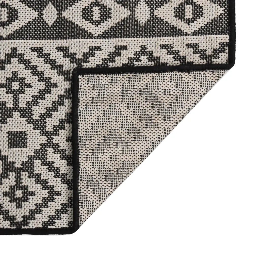 Tappeto da Esterni a Tessitura Piatta 140x200 cm Strisce Nere cod mxl 72942