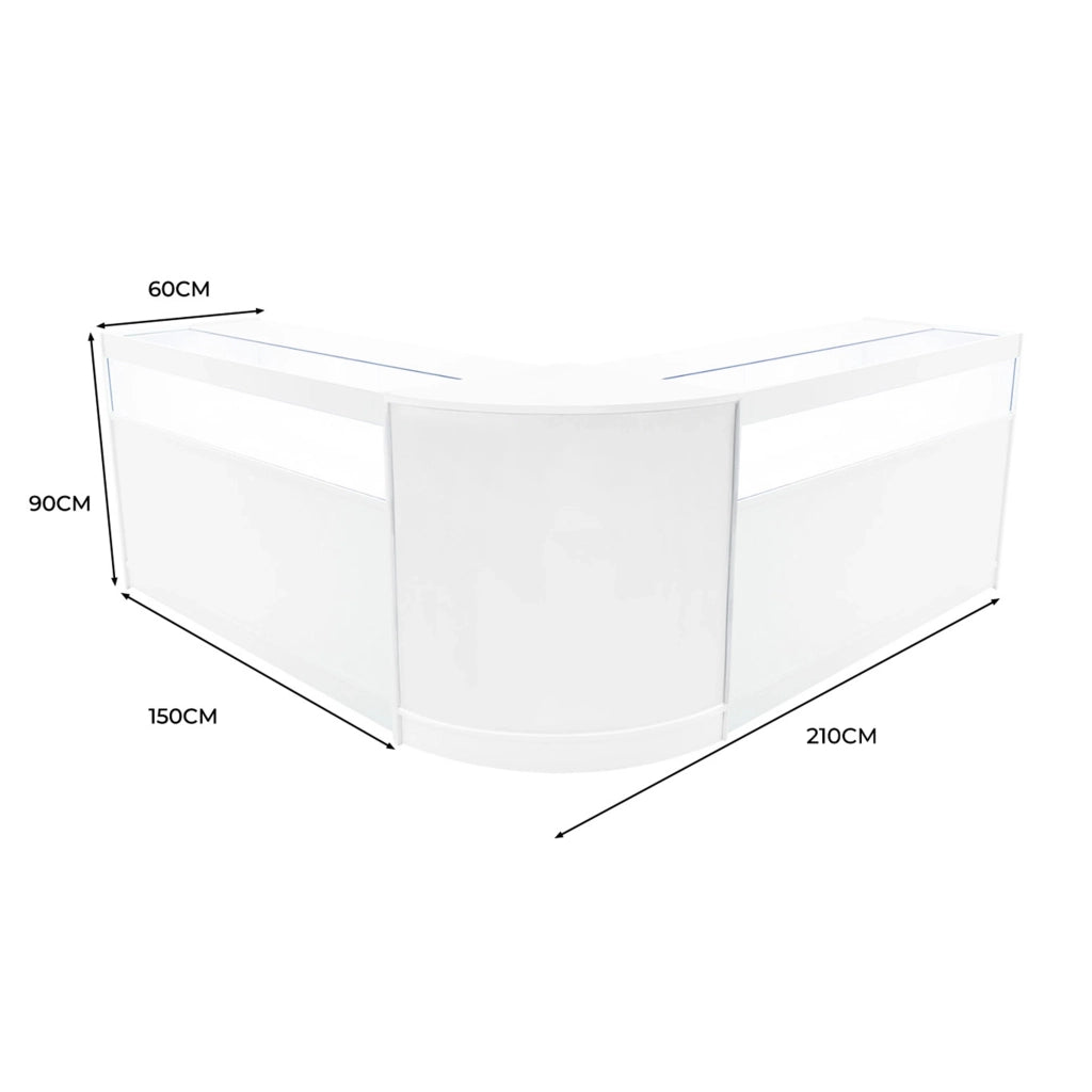 Set Banconi Negozio Iris LED B1500 CM60 Bianco con Vetrina e Serratura