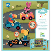 Scenario con adesivi rimovibili, Auto,Djeco,Eta +18 mesi
