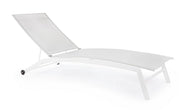 Lettino con ruote Nildas bianco con struttura in acciaio e schienale reclinabile cm 63x195x32
