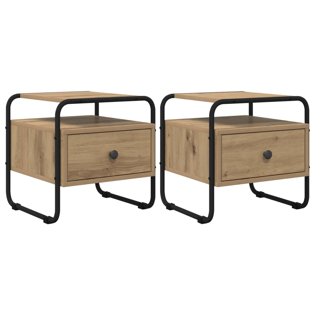 Armadio da Notte 2 pz Rovere Artigianale 40 x 39,5 x 40 cm 8007682