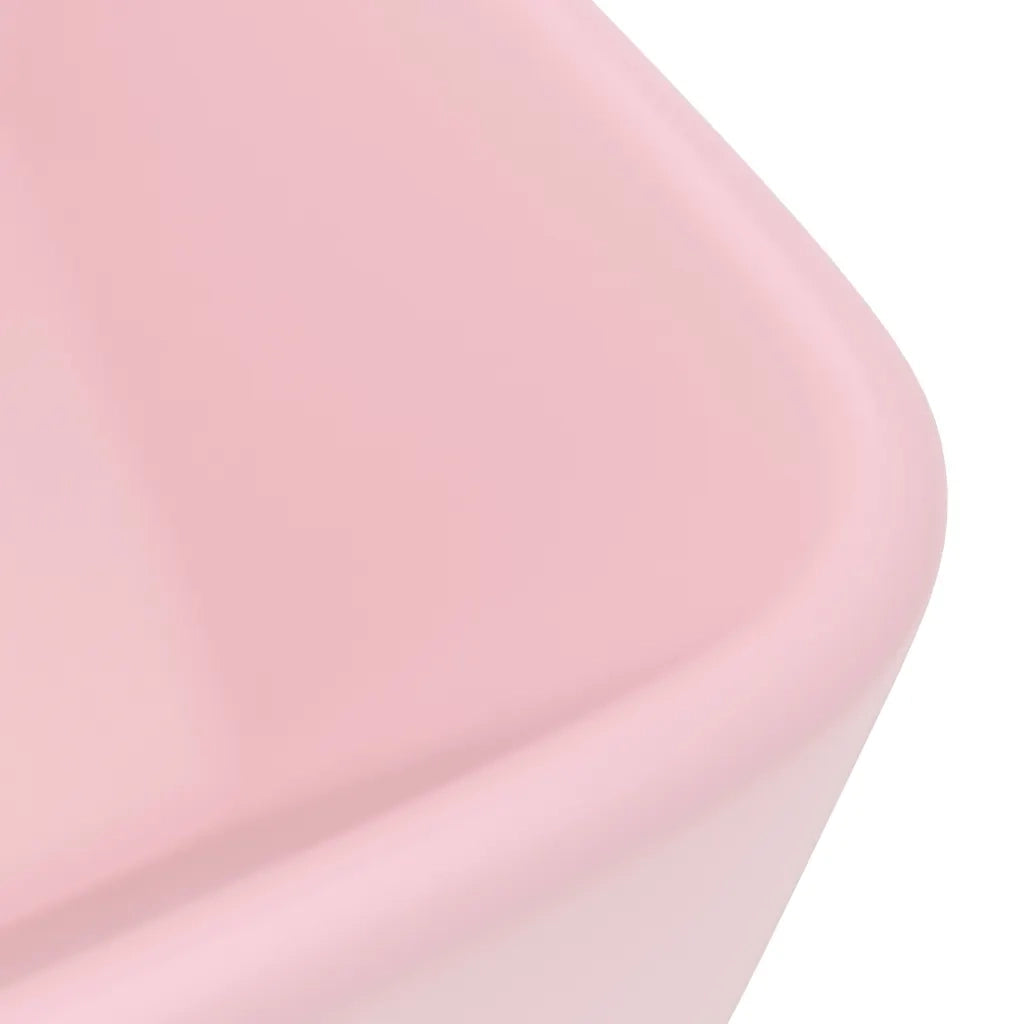 Lavandino Lusso-Lavabo-Lavello Rosa Opaco 41x30x12 cm in Ceramica