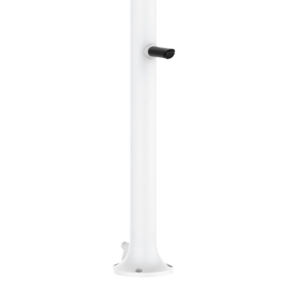 SINED Doccia in Alluminio Bianco con Soffione LED Quadrato e Termometro LCD Doppio Attacco Acqua Posizionabile InternoEsterno Altezza 2235 cm Modello LUNA ALU BIANCA LED