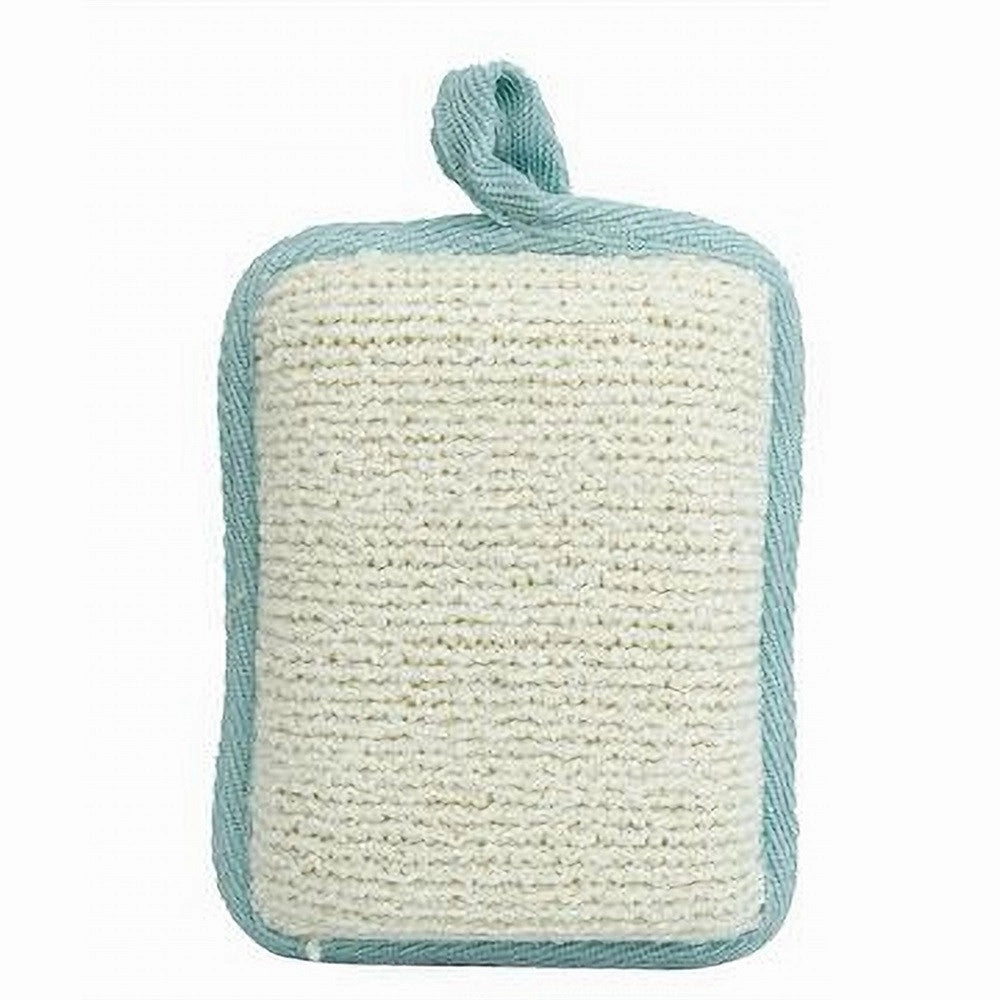 Trade Shop - Spugna Doccia Esfoliante Bagno Per Cura Corpo Bombata 13x9.5x4.5cm Azzurro 79652 -