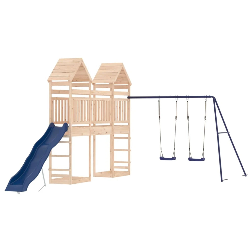 Altalene per parco giochi all'aperto scivolo altalene robuste giochi da giardino 315 x 558 x 264 cm legno di pino massiccio 02_0004786