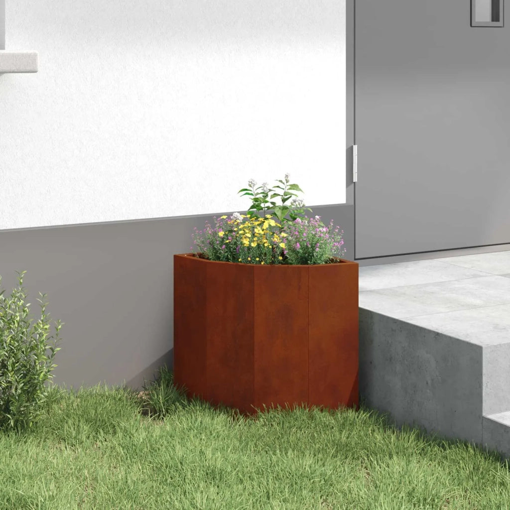Vaso d'angolo Ruggine 30 x 30 x 35 cm acciaio corten 883660