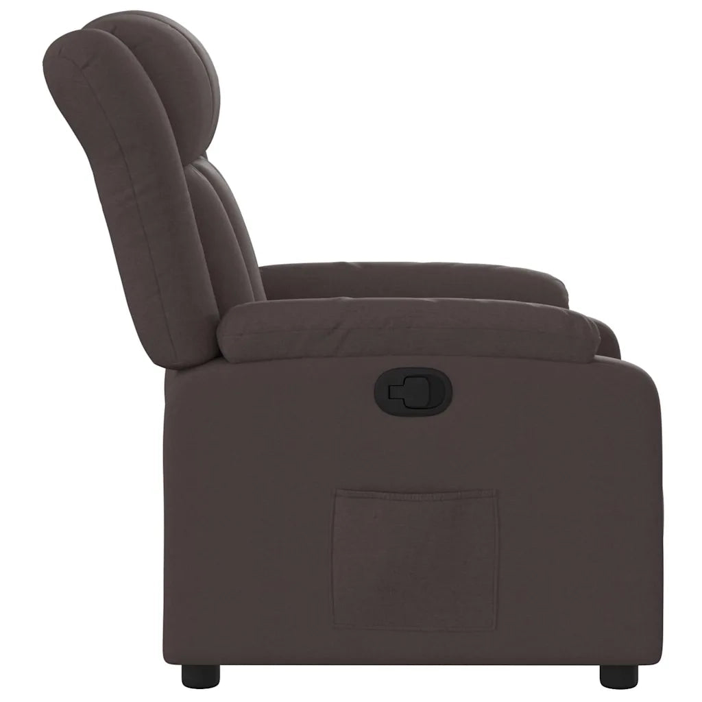 Divano Sedia-Poltrona Reclinabile Marrone Scuro in Tessuto 566980