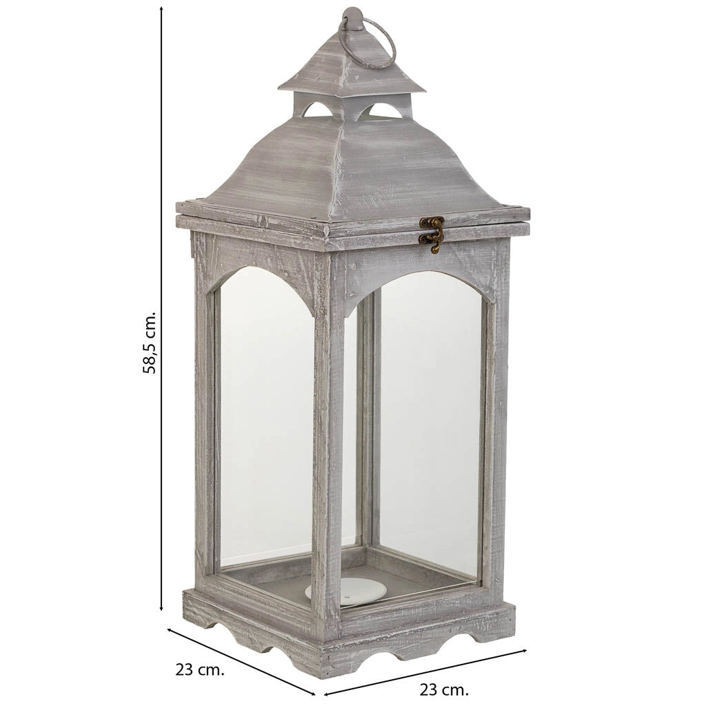 Lanterna in legno 23x23x58,5h cm