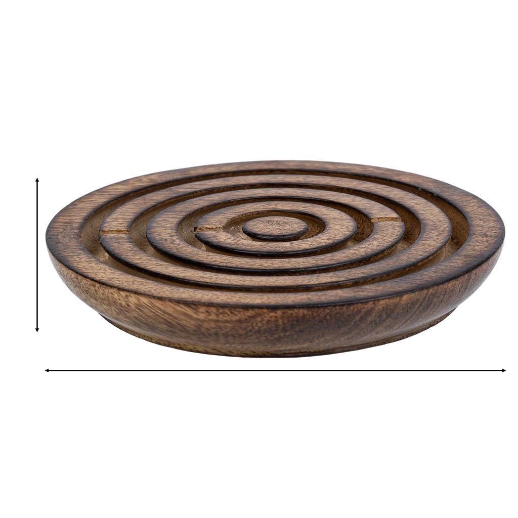Puzzle game tondo in legno marrone d15x5h