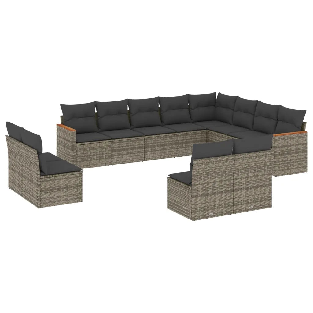 Set Divani da Giardino 12 pz con Cuscini Grigio in Polyrattancod mxl 89956