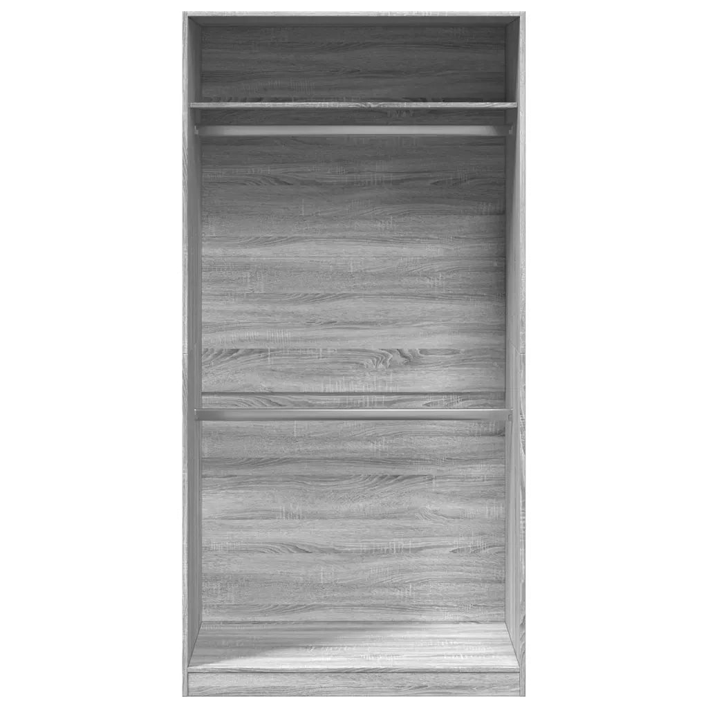 Armadio Grigio Sonoma 100x50x200 cm in Legno Multistrato