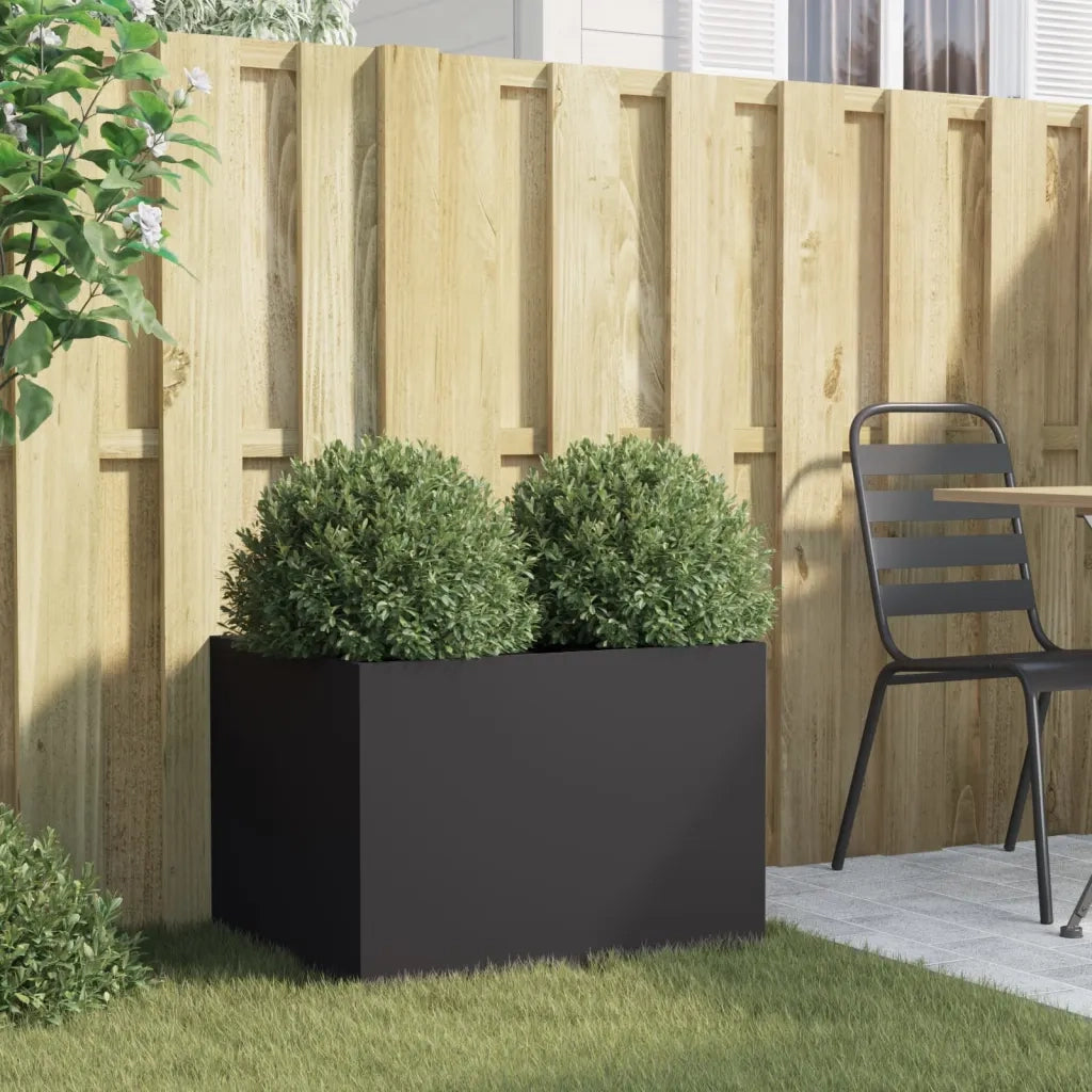 Fioriera | Cassetta per fiori | Vaso Nera 62x47x46 cm in Acciaio