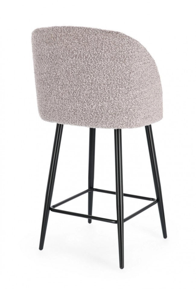 Set 2 Sgabelli Cucina Bouclé Nero Moderno da Interno - FELICIA