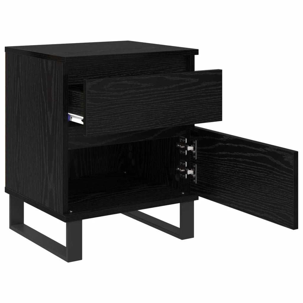 Armadio da Notte Rovere Nero 40 x 35 x 50 cm Legno multistrato