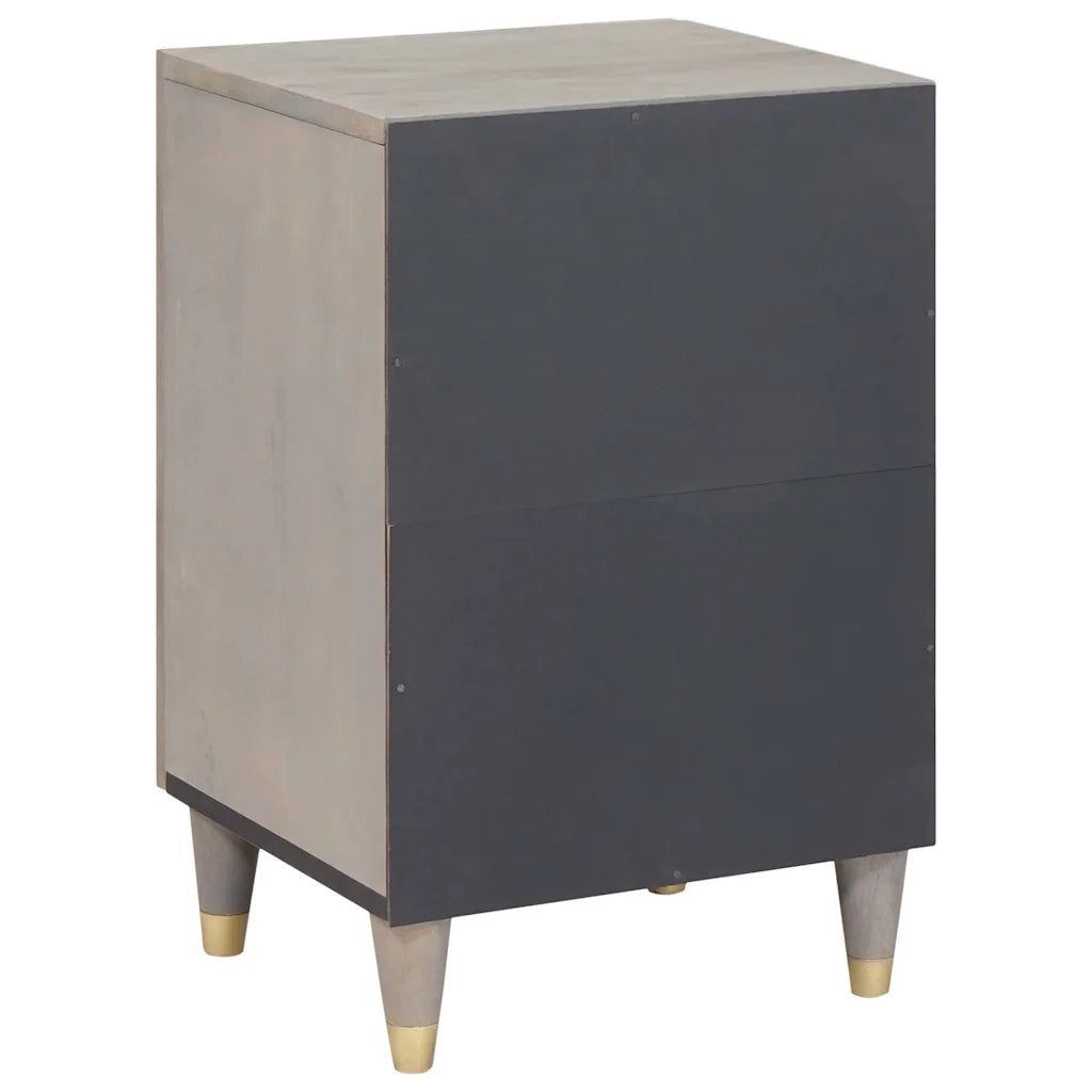 vidaXL Mobile da Bagno Grigio 38 x 33 x 58 cm Legno massello di mango