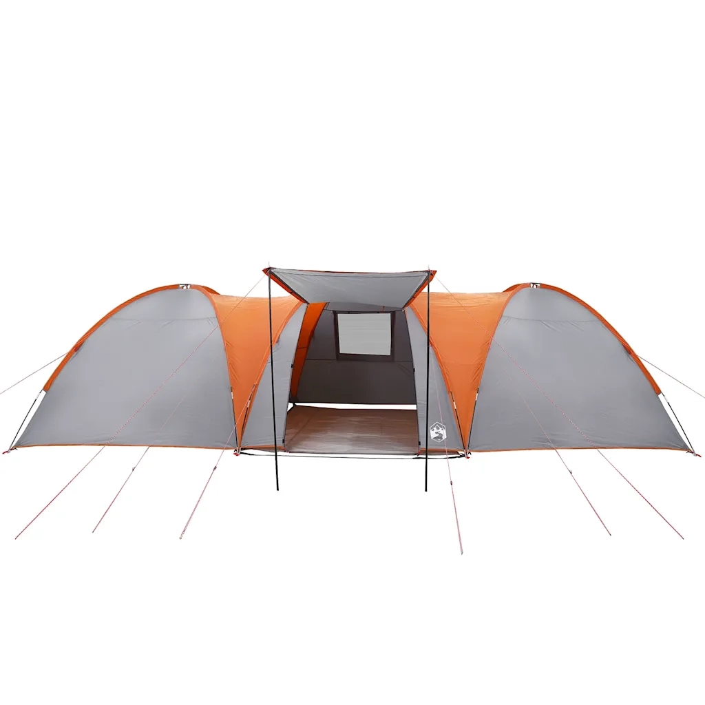 vidaXL Tenda da Campeggio a Cupola 8 Persone Grigio e Arancione