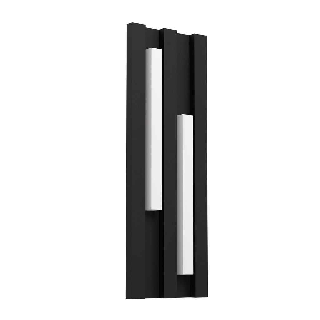 Applique Esterno Moderna Fandina Metallo Nero Policarbonato Bianco Led