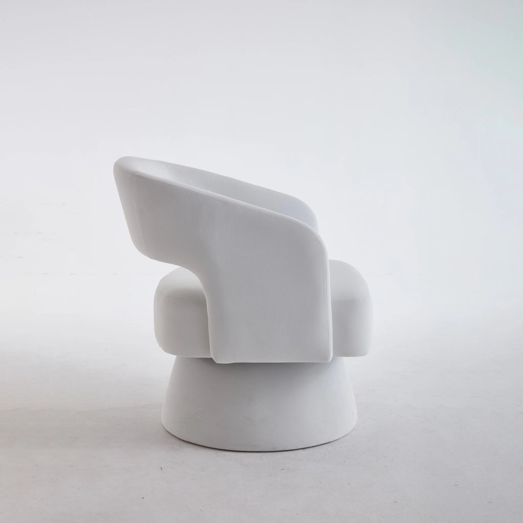 POLTRONA Girevole Moderna 68x66x47 cm Chenille Beige
