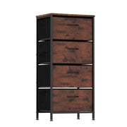Cassettiera a 4 cassetti set da 1 45 x 30 x 95 cm elegante contenitore maggiore sicurezza stile rustico legno marrone 20_0018788