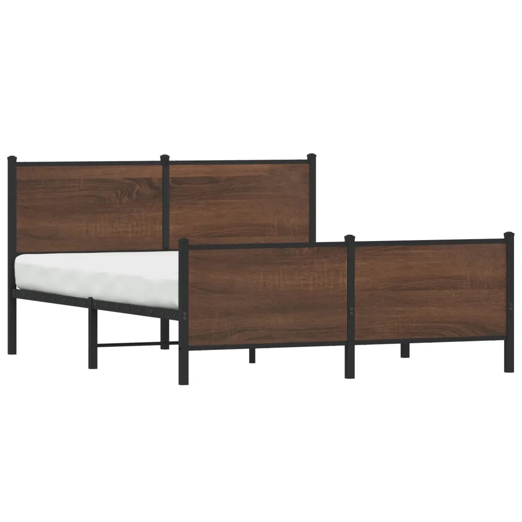 Giroletto senza Materasso in Metallo-Struttura Letto Rovere Marrone 150x200 cm 817152