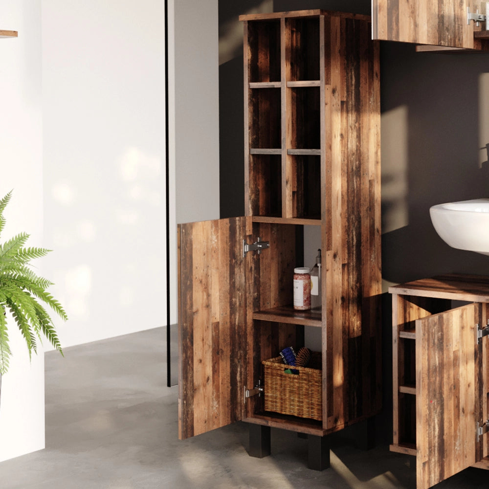 Mobiletto bagno Fynn Rovere rustico 30 x 130.6 cm porta grande Vicco