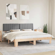 Letto con Testiera Rivestita-Struttura Letto con Testiera Grigio chiaro 200 x 200 cm 575644