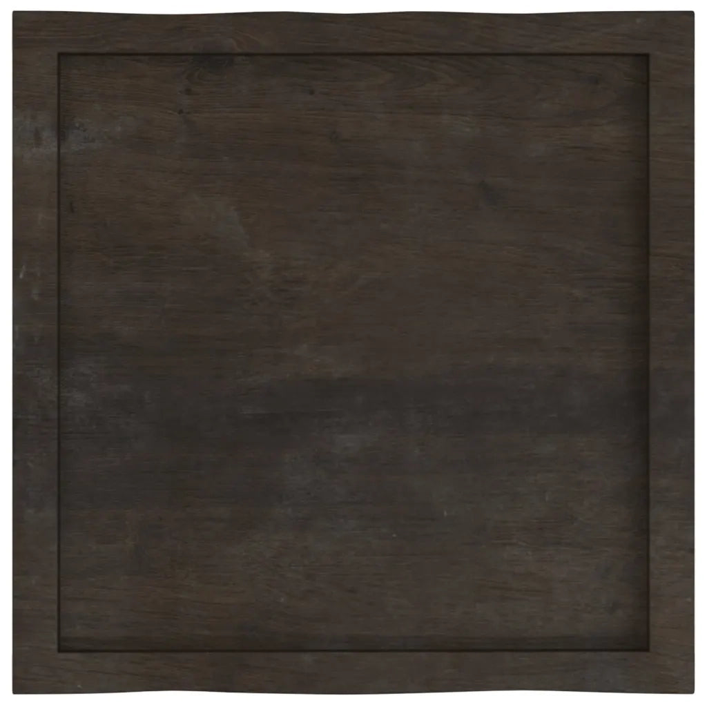 Piano Tavolo Marrone Scuro 60x60x(2-4)cm in Rovere Non Trattato