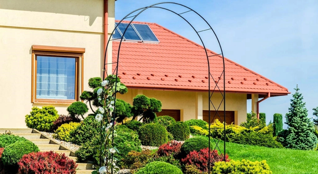 Arco da giardino in metallo KADAX per rose, rampicanti, fiori, supporto per fiori 255 cm