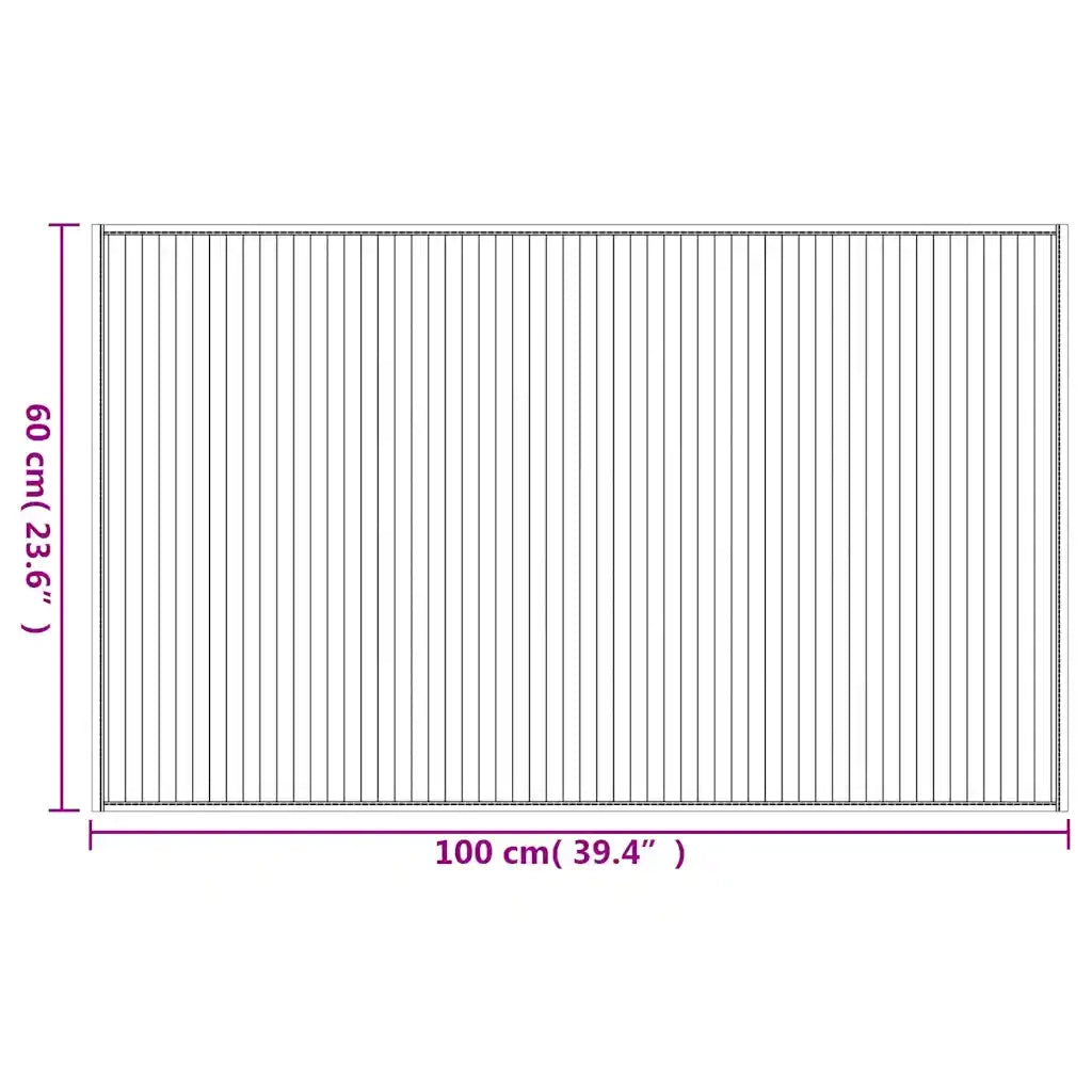 Tappeto Rettangolare Marrone 60x100 cm in Bambù 376830
