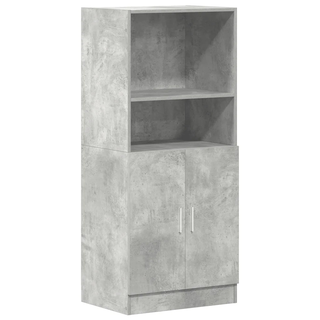 Set di Mobili da Cucina 3 pz-Credenza-Buffet Grigio Cemento in Truciolato