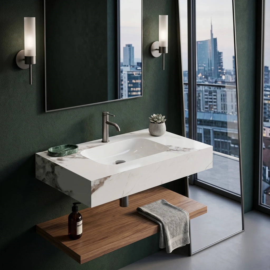 Lavabo Sospeso Rea Aresa Cold Jade 80