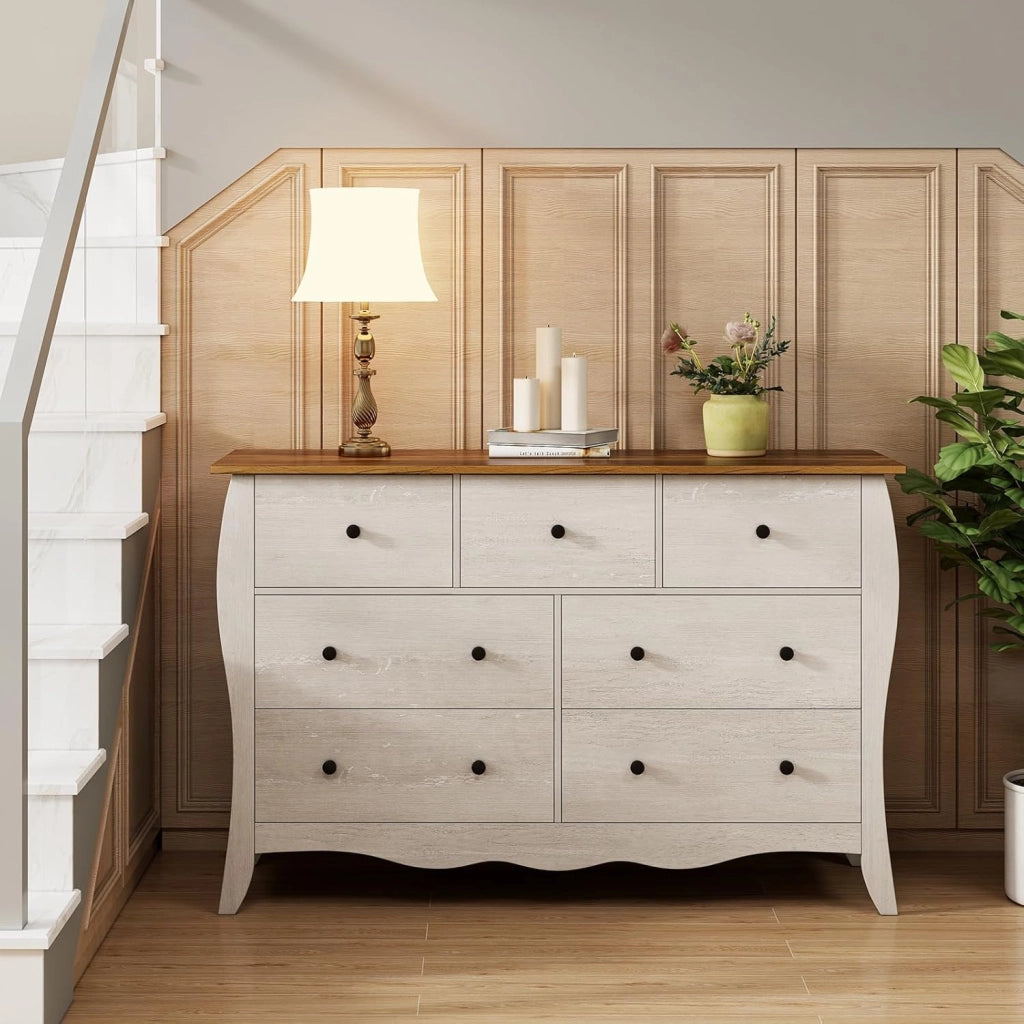 Cassettiera per camera da letto, con 5 cassetti, pieghevole, in tessuto, con kit antiribaltamento, ampio spazio di archiviazione, stile rustico, per camera da letto, spogliatoio, soggiorno