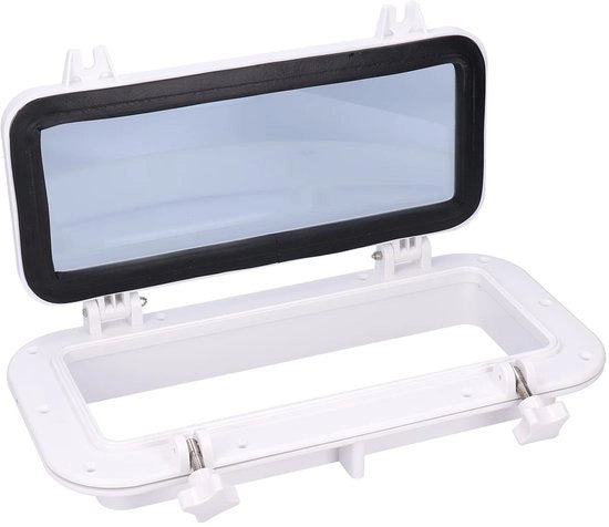 Porta di accesso rettangolare con vetro resistente - 15-3/4 x 7-7/8 pollici - Per uso marino/yacht/RV - Resistente agli urti - Impermeabile