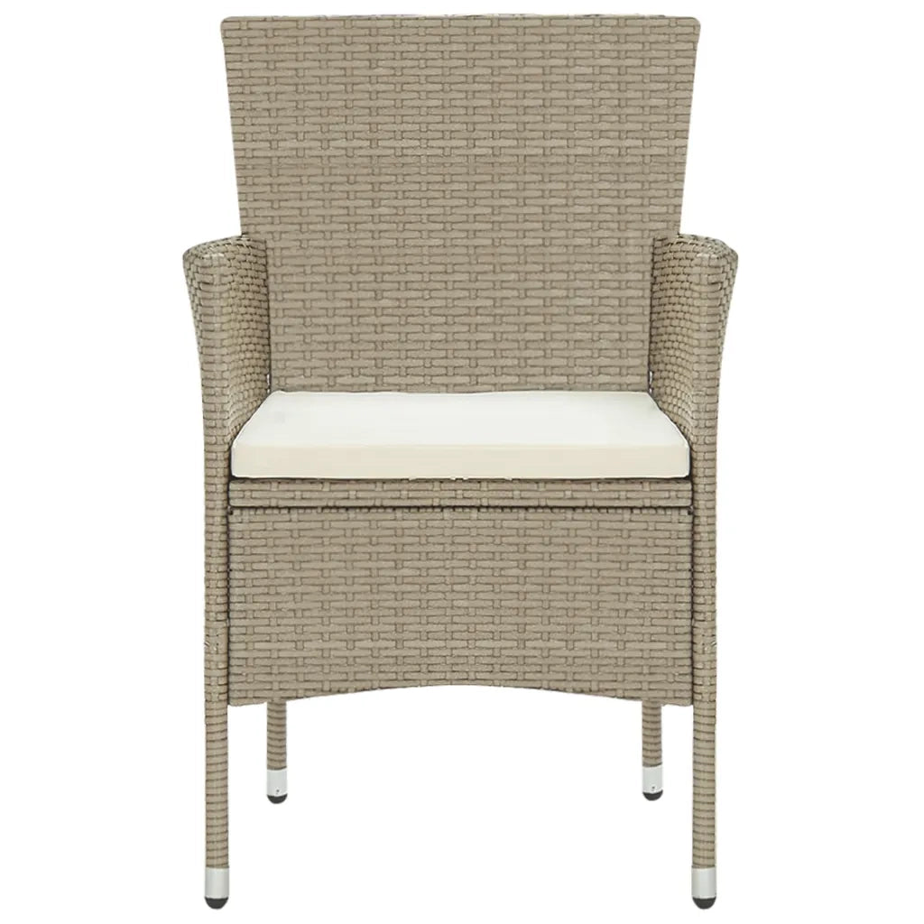 Set Mobili da Pranzo per Giardino 3 pz in Polyrattan Beige 3058480