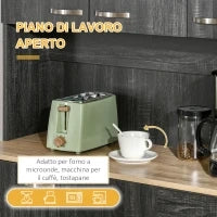 Credenza Cucina Alto con Cassetti e Armadietti, Mobile Dispensa Alto in Legno,101x39x180 cm, Nero | Aosom Italy
