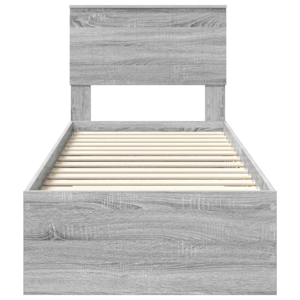 Struttura del letto Grigio Sonoma e Argento 75 x 190 cm 3410963