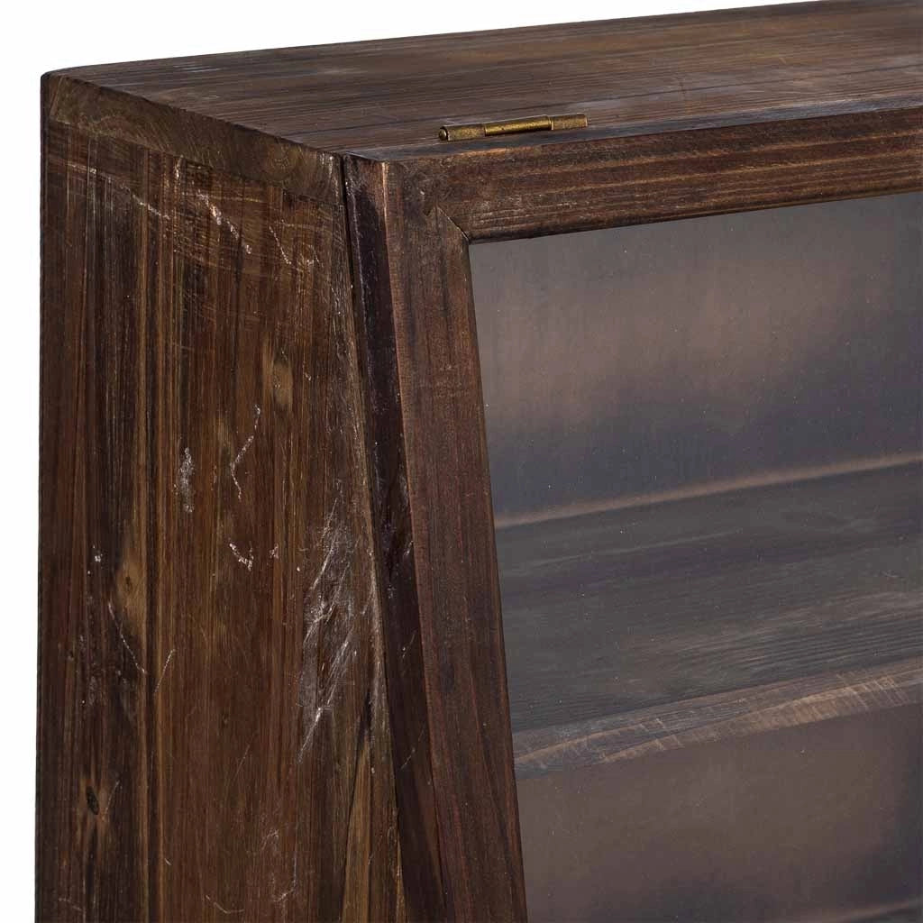 Vetrina in legno con anta a ribalta in vetro e 1 ripiano 40x25x35h cm