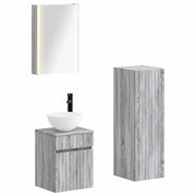 Set di mobili per il bagno 4 pcs Sonoma grigio 3407476