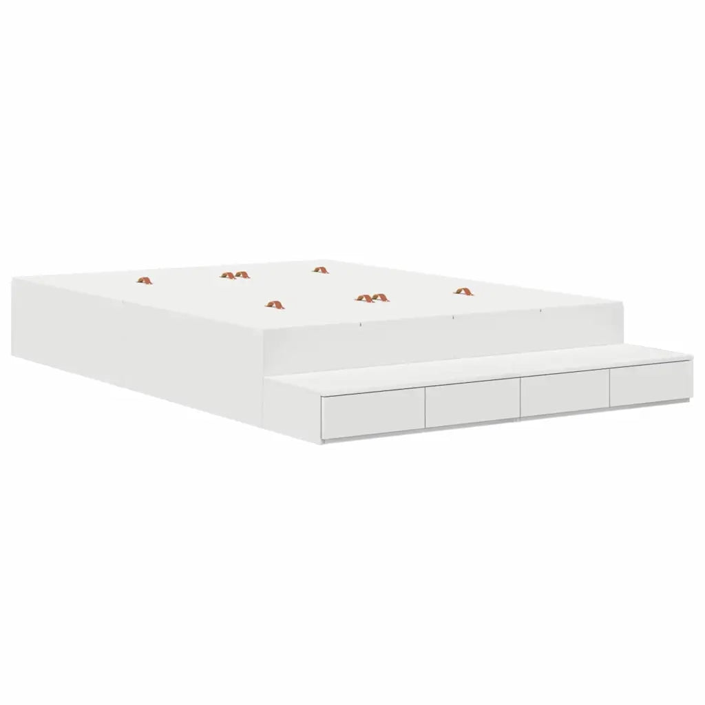 Struttura letto con contenitore Bianco 140 cm Legno multistrato 3335693