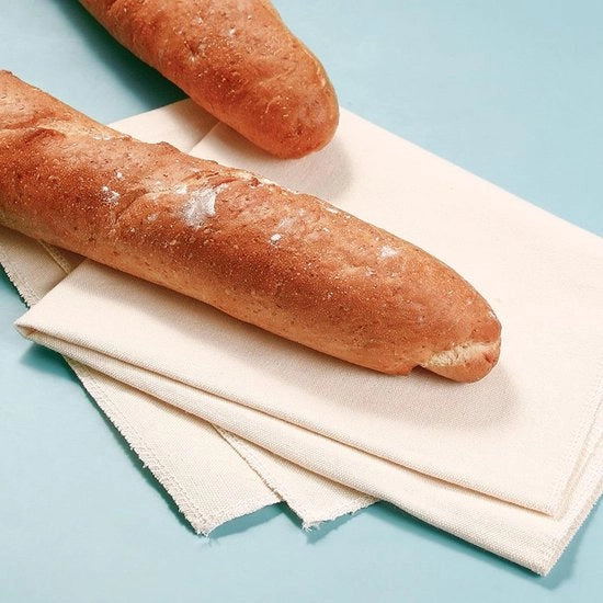 Set di tovaglie in lino naturale per pane e impasto - 2 pezzi - 48 x 36 cm e 75 x 45 cm