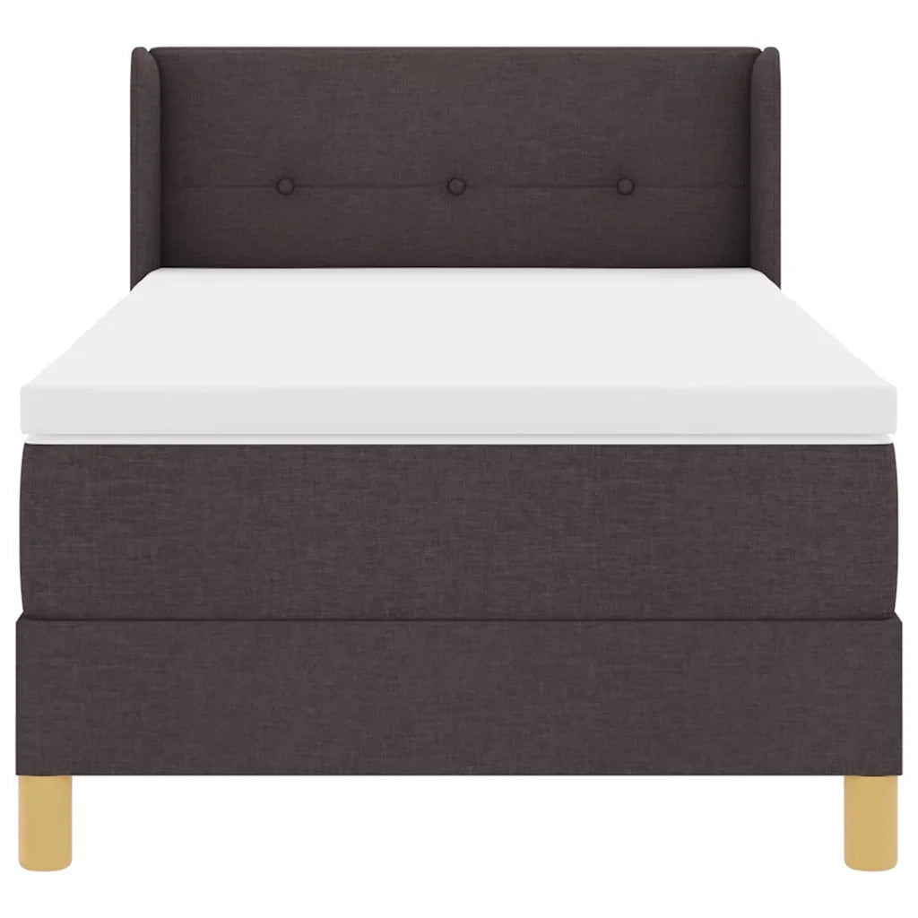 Letto a molle con materasso Marrone Scuro 200 x 100 cm Tessuto