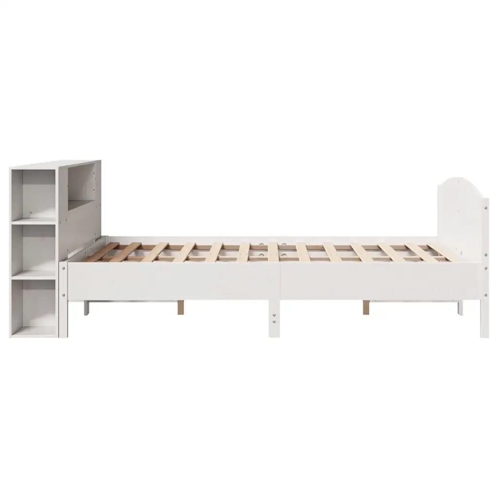Letto Libreria senza Materasso Bianco 135x190 cm Legno di Pino 3323075