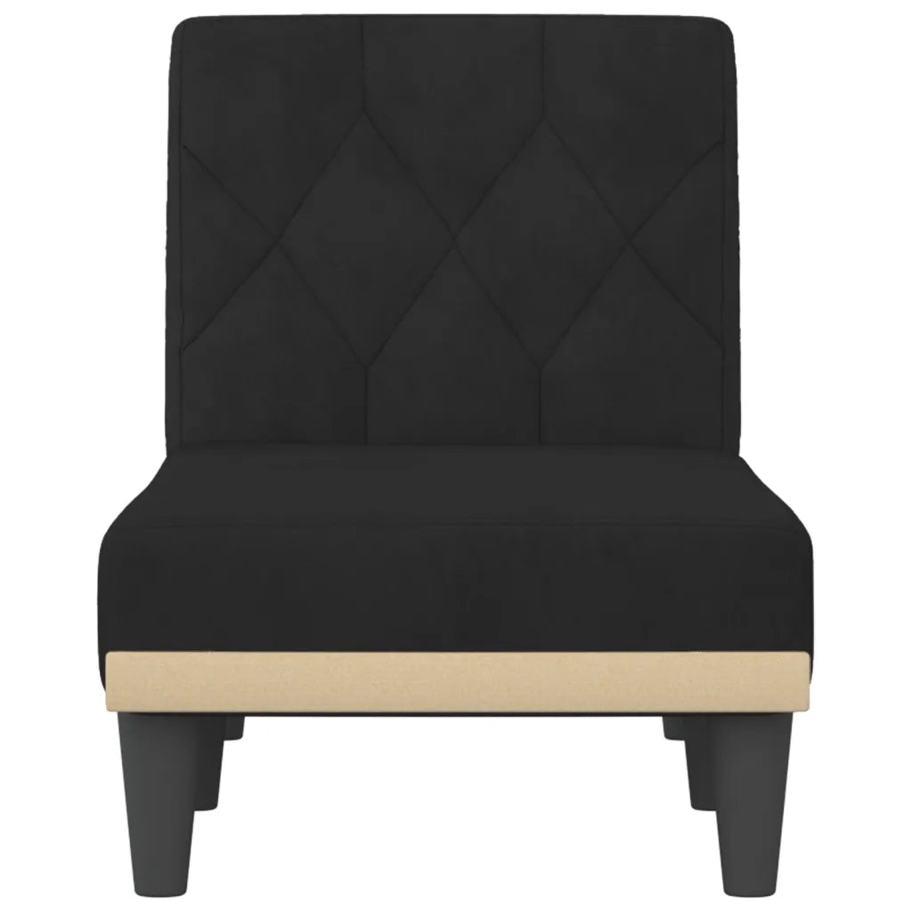 Chaise Longue in Velluto Nero