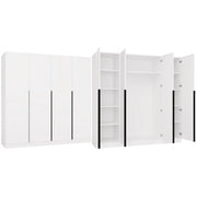 Armadio SENSO 4d 200 cm 4 ante nero maniglie per soggiorno camera da letto bianco guardaroba
